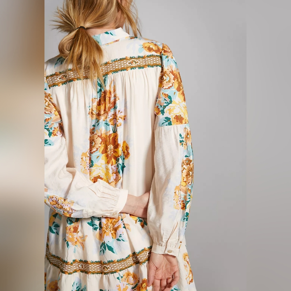 Tiered Mini Shirtdress - Picture 2 of 13